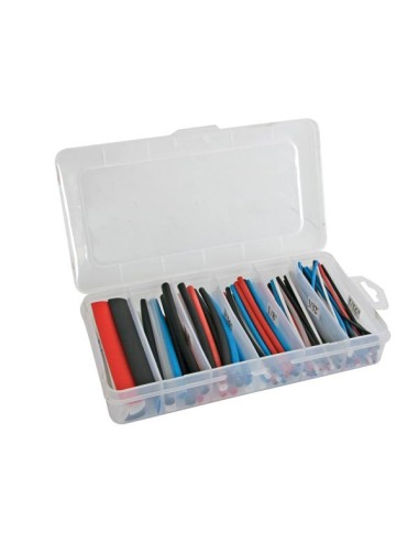 HEAT-SHRINKABLE TUBE KIT - MULTICOLOUR 10cm - 170 pcs - IN STORAGE BOX