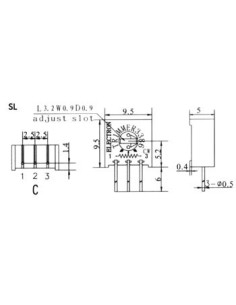 CERMET TRIMMER SINGLE-TURN 1K 2