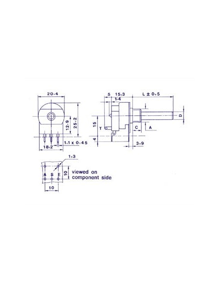 POTMETER MONO LIN 2K WITH SWITCH