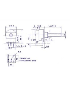 POTMETER MONO LIN 22K WITH SWITCH 2