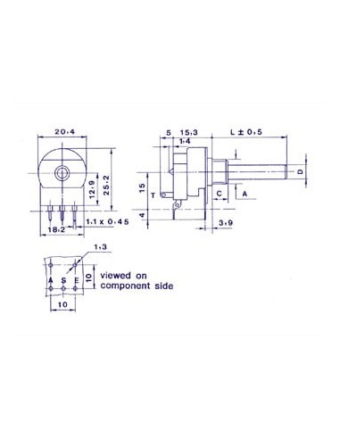 POTMETER MONO LOG 22K WITH SWITCH