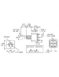 VERTICAL TOGGLE SWITCH DPDT ON-OFF-(ON) 2