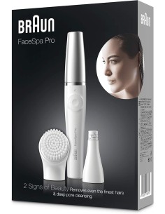Braun FaceSpa Pro 910 Epilator with silver cap White-Silver