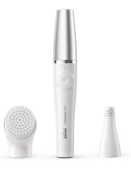 Braun FaceSpa Pro 910 Épilateur avec capuchon argenté Blanc-argenté