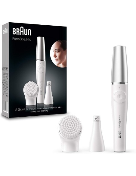 Braun FaceSpa Pro 910 Épilateur avec capuchon argenté Blanc-argenté