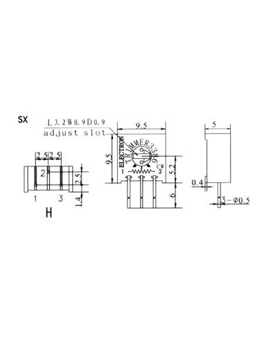 CERMET TRIMMER SINGLE-TURN 100K