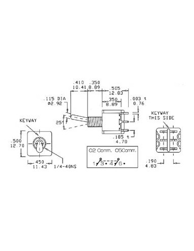 VERTICAL TOGGLE SWITCH DPDT ON-OFF-ON