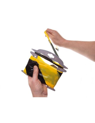 Zwart/geel veiligheidslint - 100 m - dispenser