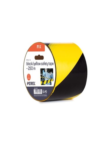 Black/yellow safety tape - 250 m - reel