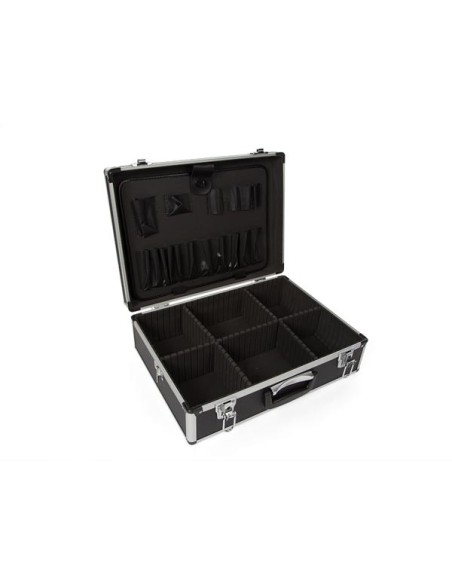 VALISE À OUTILS AVEC BORDS EN ALUMINIUM - 455 x 330 x 152 mm - NOIR