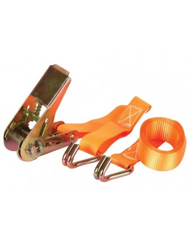 RATCHET TIE-DOWN WITH HOOKS - max. 500 kg - 1.5 m x 25 mm