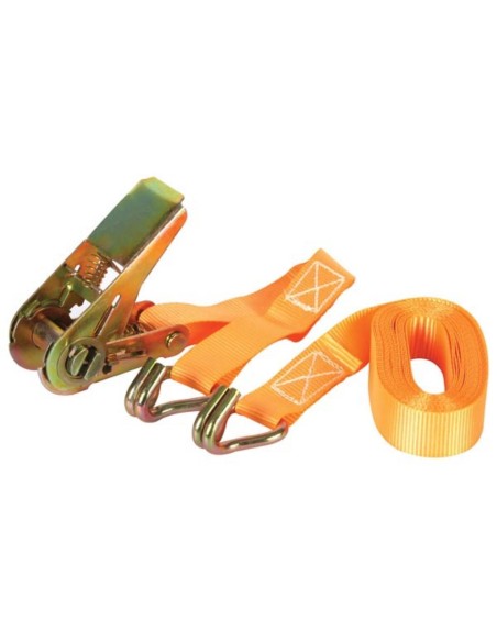 RATCHET TIE-DOWN WITH HOOKS - max. 500 kg - 4.5 m x 25 mm