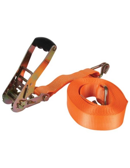 SANGLE D'ARRIMAGE AVEC TENDEUR À CLIQUET POUR CHARGES LOURDES 4500 kg - 50 mm x 8 m