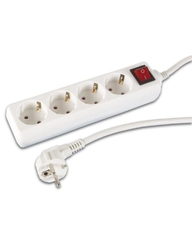 4-WAY SOCKET-OUTLET WITH SWITCH - 3 m CABLE - SCHUKO