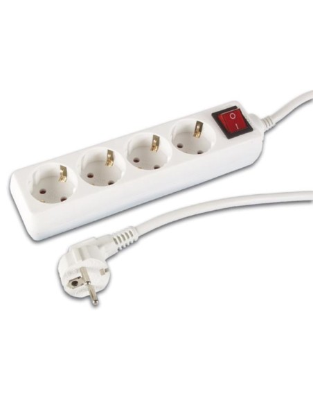 CONTACTDOOS MET 4 STOPCONTACTEN EN SCHAKELAAR - 3 m KABEL - RANDAARDE