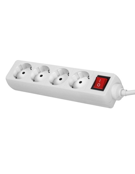 CONTACTDOOS MET 4 STOPCONTACTEN EN SCHAKELAAR - 3 m KABEL - RANDAARDE