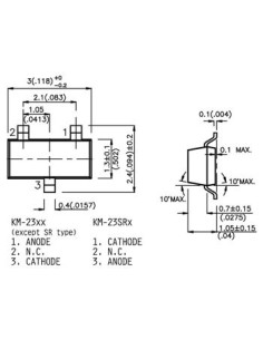 KM-23SGC-F SURFACE MOUNT LED GREEN WATER-CLEAR 5-12mcd 2