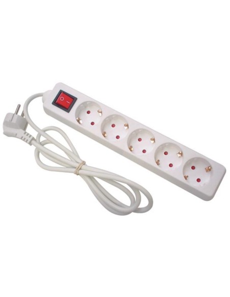 BLOC MULTIPRISE - 5 PRISES - AVEC INTERRUPTEUR - TERRE ALLEMANDE