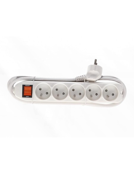 5-FACH-STECKDOSENLEISTE - MIT SCHALTER & ÜBERLASTSCHUTZ - WEIß