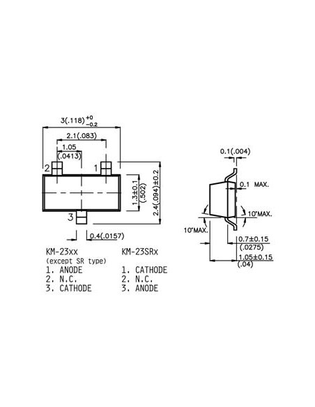 SMD LED 3 x 1.3mm GROEN DIFFUUS