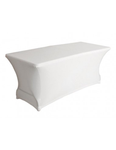 Housse extensible pour table rectangulaire - blanc