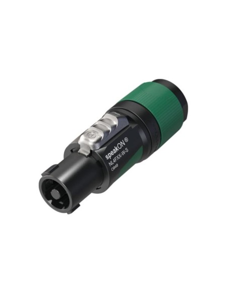 NEUTRIK - 4 pole speakON cable connector, screw terminal assembly, chuck type strain relief for cable diameters 6 to 12 mm