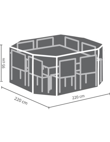 Housse d'extérieur pour ensemble de jardin octogonal