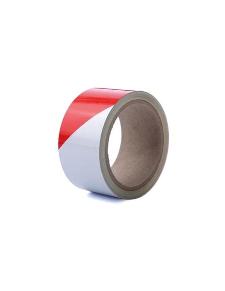 Adhésif réfléchissant 5cm x 10m - Rouge/Blanc