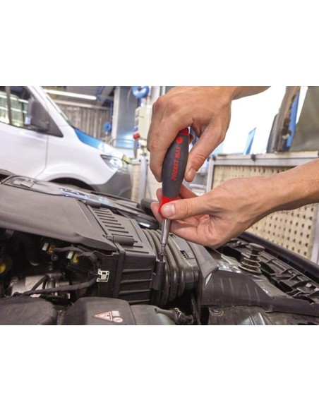 Wiha Screwdriver with bit magazine PocketMax® magnetic Mixed with 8 bits, 1/4"