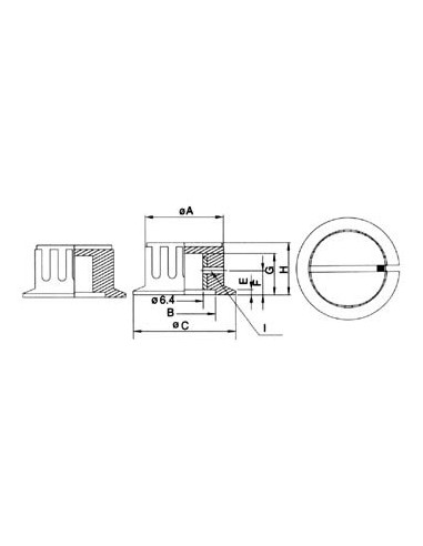 GERÄTEKNOPF (SCHWARZ MIT WEIßEM PUNKT 20.8mm-6mm)