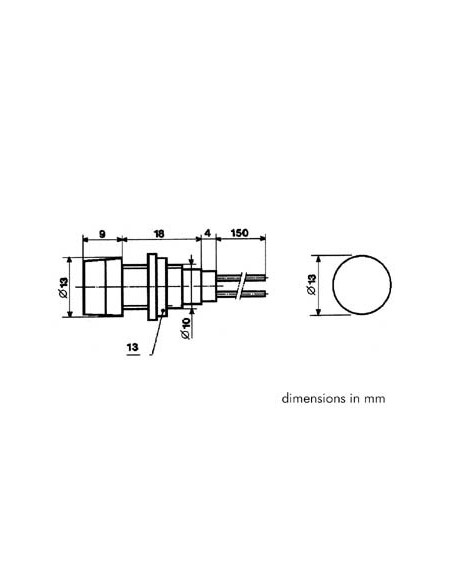 VOYANT ROND 13mm 12V ORANGE