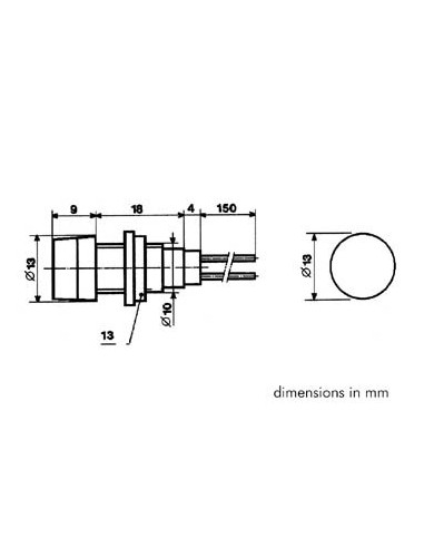 VOYANT ROND 13mm 12V CLAIR