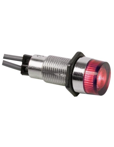 KONTROLL-LAMPE - RUND - ROT- 12 V - 13 mm