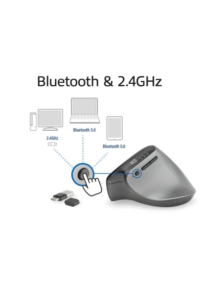 Souris ergonomique sans fil avec Bluetooth et USB-C / USB-A