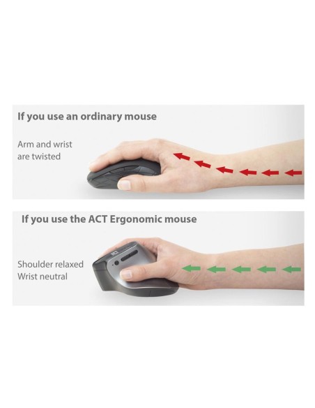 Wireless ergonomic mouse with Bluetooth and USB-C / USB-A