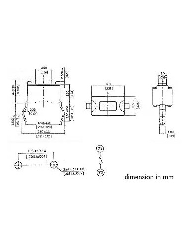 TOUCHE CONTACT 6 x 3.5mm HAUTEUR : 4.2mm