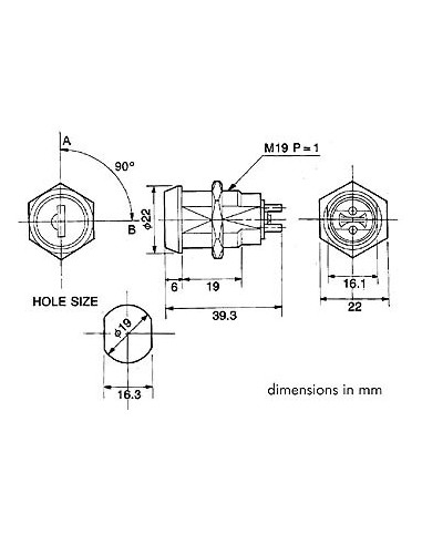 KEY SWITCH 1P OFF-ON (SPST)