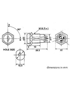 KEY SWITCH 1P ON-ON (SPDT) 2