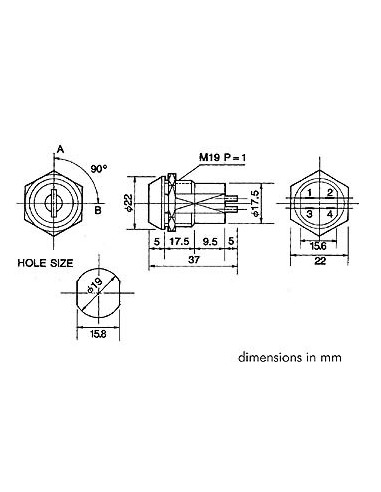 SCHLÜSSELSCHALTER - 2P - AUS-EIN (DPST)