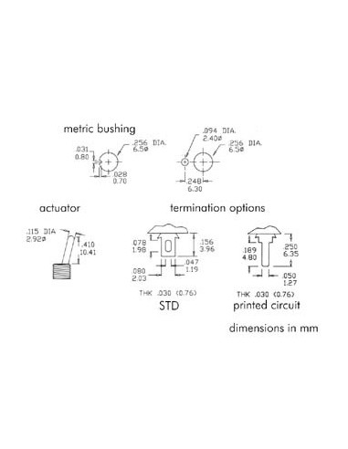 INVERSEUR VERTICAL SPDT ON-(ON) - TYPE POUR CI