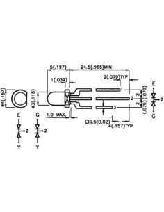 L-115WEGW LED - ROT/GRÜN - WEIß DIFFUS - 50 mcd - 3 mm 2