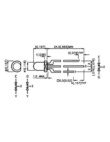 L-115WEGW LED 3mm ROUGE/VERT WHITE BLANC DIFFUS...