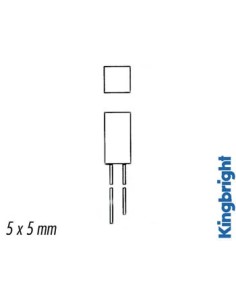 5 x 5mm SQUARE LED LAMP RED DIFFUSED