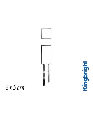 5 x 5mm SQUARE LED LAMP RED DIFFUSED