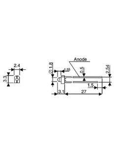 LED STANDARD 1.8mm - ROUGE DIFFUSANT 2