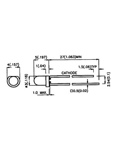 LED CLIGNOTANTE VERTE DIFFUSANTE 3mm