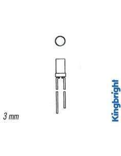 3mm FLAT-TOP LED LAMP RED DIFFUSED
