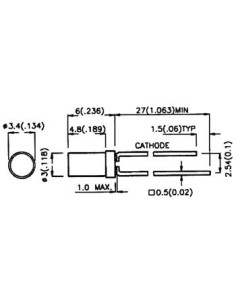 LED A TETE PLATE ROUGE DIFFUSANTE 3mm 2