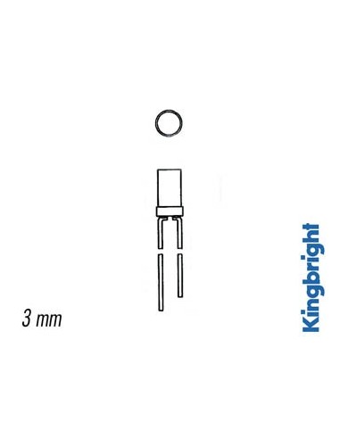 3mm FLAT-TOP LED LAMP YELLOW DIFFUSED