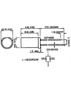 LED PLATE ROUGE DIFFUSANTE 5mm 2